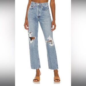 Agolde Light Blue Distressed Women Jeans